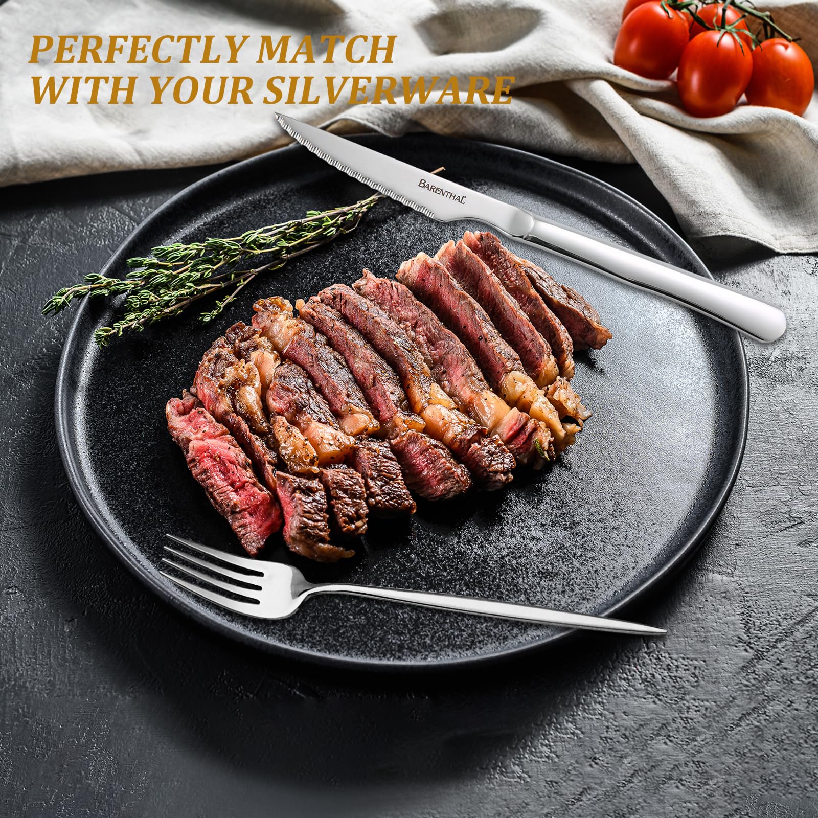 Barenthal knives arranged on dinner table conveying elegant entertaining appeal