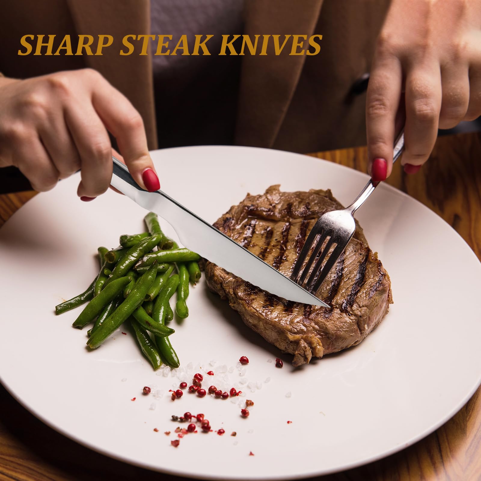 Barenthal slicing steak in use showing precise cutting and easy serving