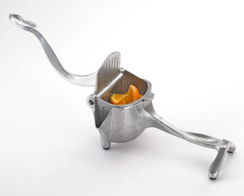 Barfly juicer aluminum finish close-up showing smooth texture and commercial durability