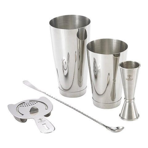 Barfly front view of complete 5-piece set showing professional finish and durability
