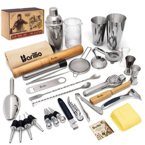 barillio front packaging showing full 32-piece kit and gift-ready box for organized storage