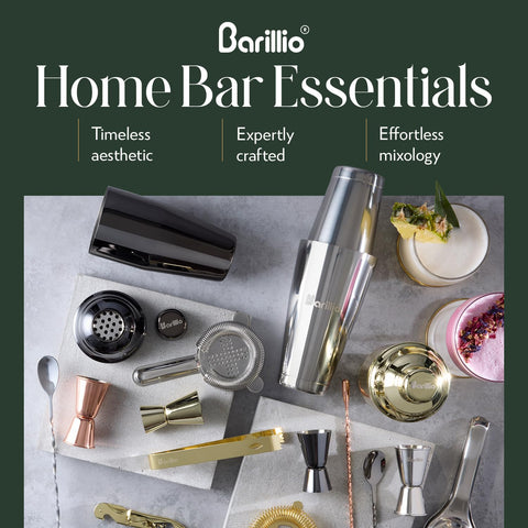 barillio lifestyle home bar setup with tools displayed for easy entertaining and serving