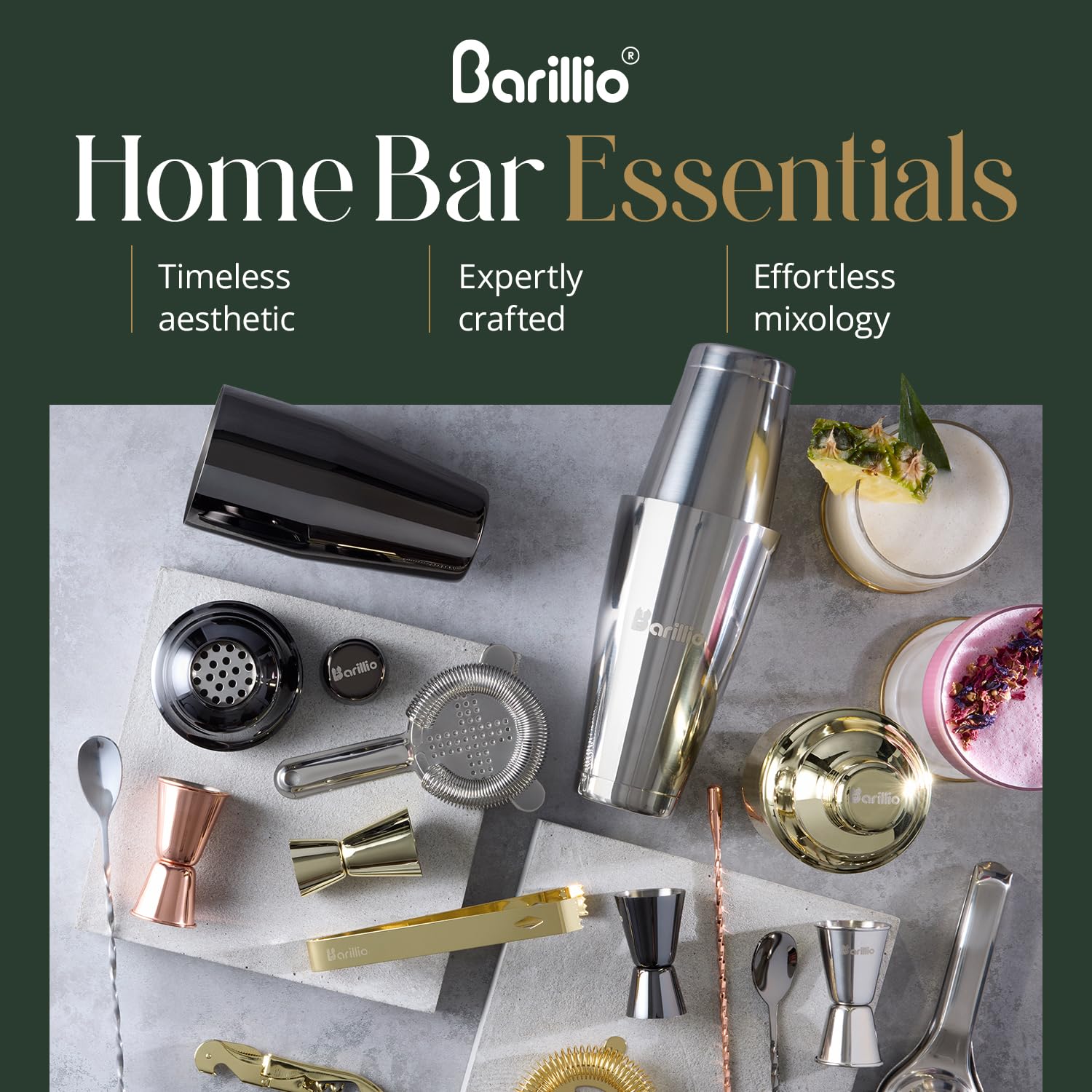 Barillio recipe booklet and box highlighting included guides for easy mixing