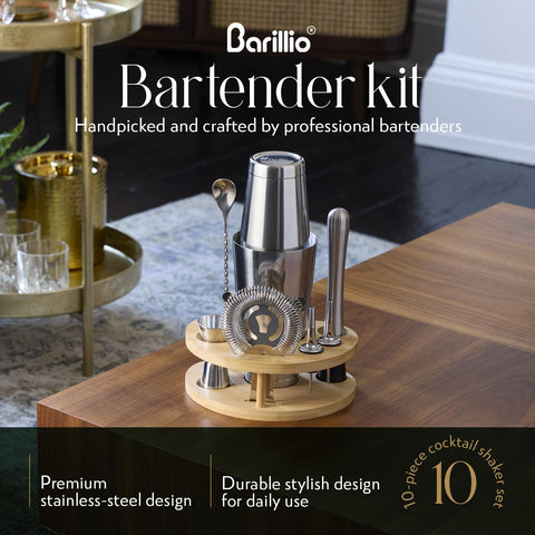 barillio shaker and strainer detail showing tight seal and smooth pouring benefit