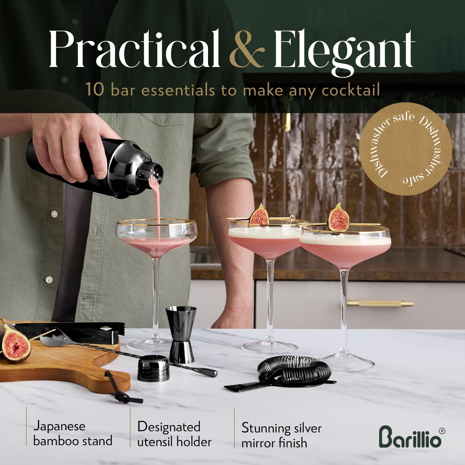 barillio tools in use mixing a cocktail demonstrating easy handling and versatility