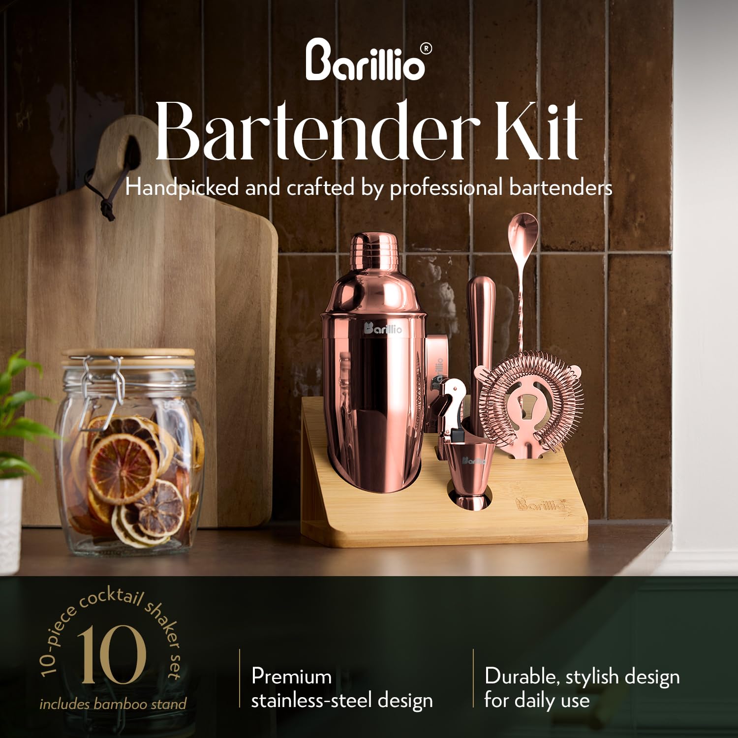 barillio bartender using shaker in action for efficient cocktail mixing