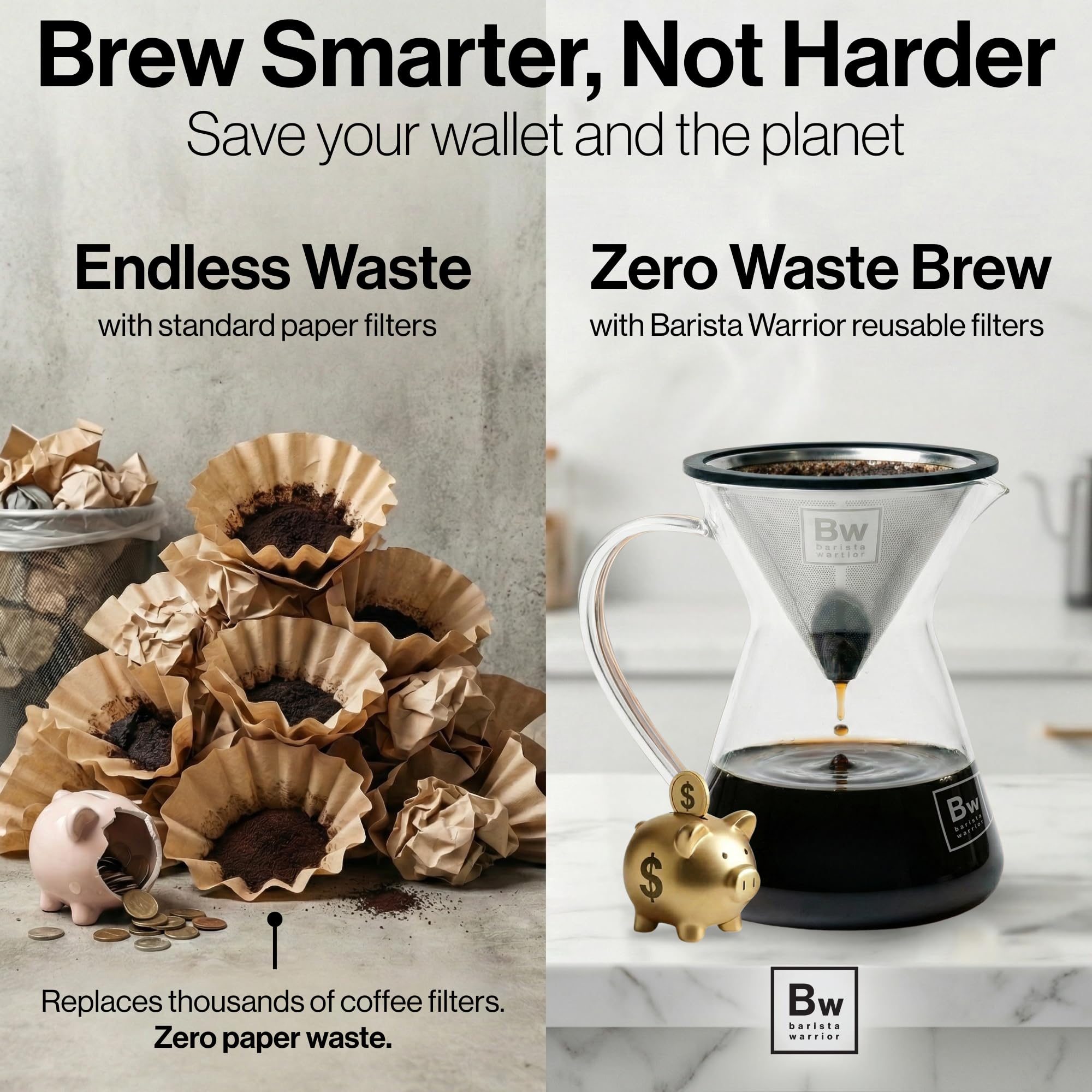 Barista Warrior filter seated in Chemex demonstrating compatibility and fuller-bodied pour-over