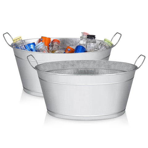 BARsics front view of two tubs showing rustic appeal and capacity