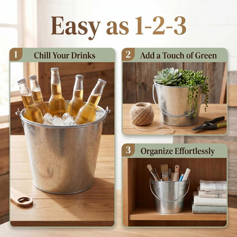 BARsics pail on outdoor table with snacks showing versatile entertaining use