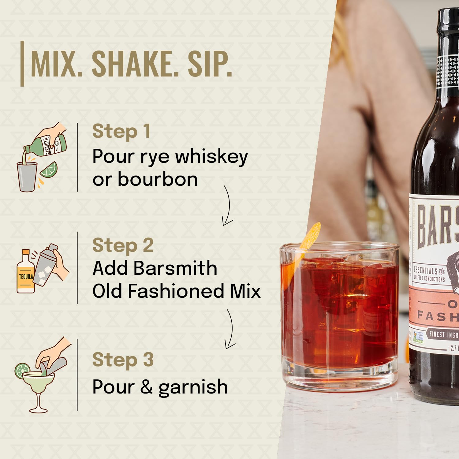 Barsmith pitcher and glasses at party showing easy batching benefit