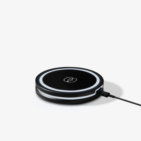 Barsys coaster front view in black showing compact design and easy storage benefits