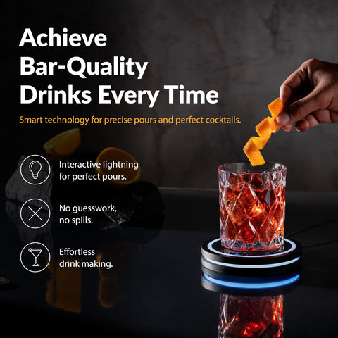 Barsys coaster on home bar in lifestyle setting showing effortless entertaining benefits