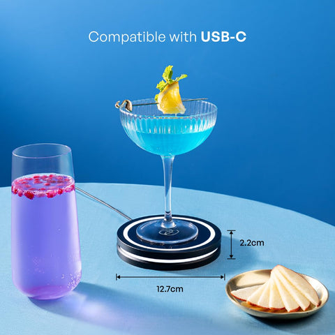 Barsys coaster with bottle pouring in use illustrating guided pours for consistent cocktails