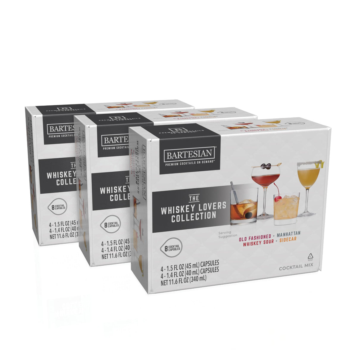 Bartesian front packaging Whiskey Lovers showing box and variety benefits