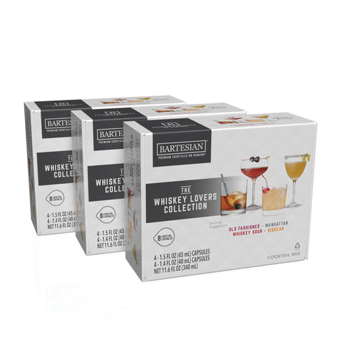 Bartesian front packaging Whiskey Lovers showing box and variety benefits
