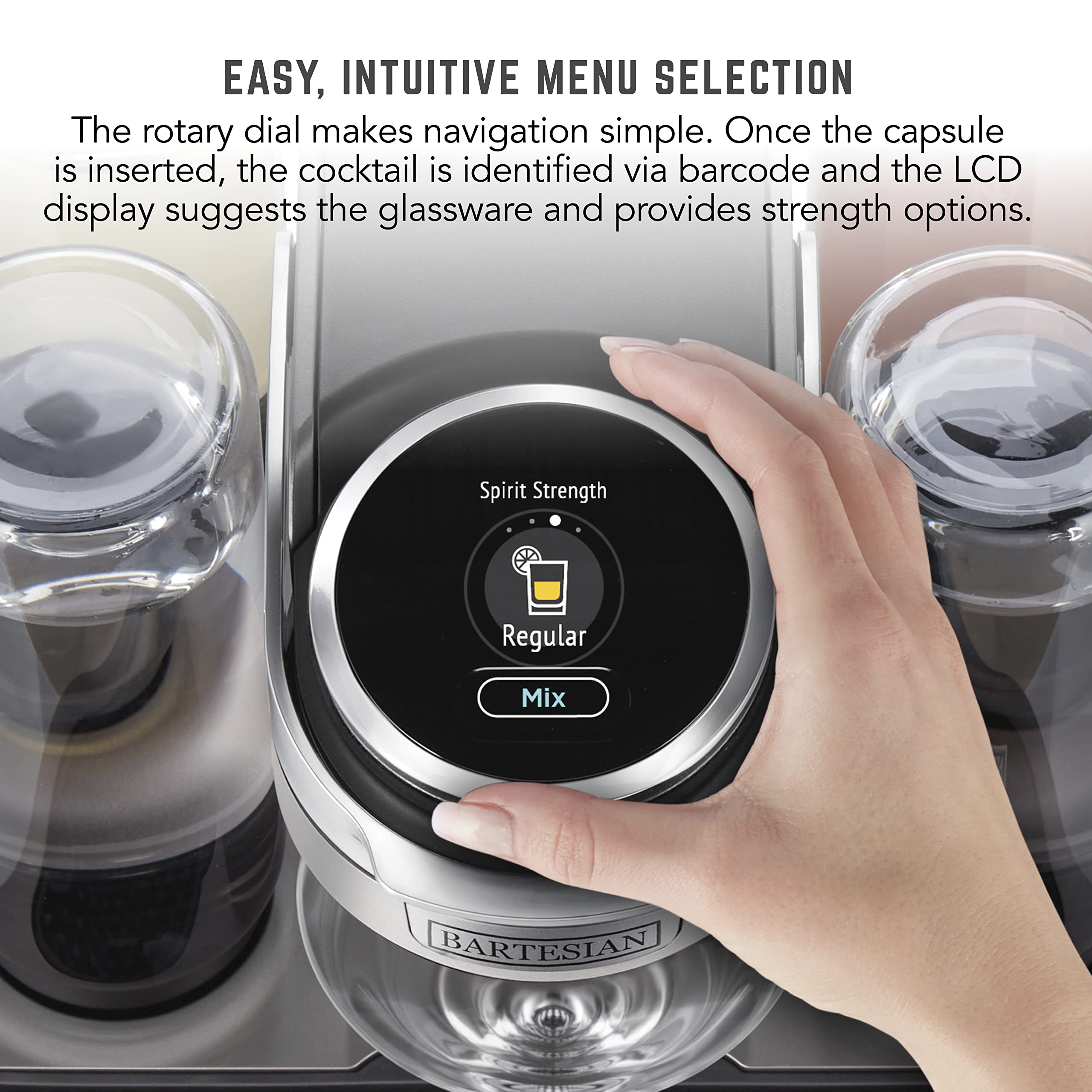 Bartesian LED-lit pour area highlighting precise, attractive cocktail preparation
