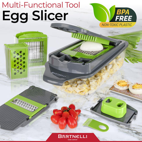 Bartnelli organized storage with blades inside container, reduces countertop clutter
