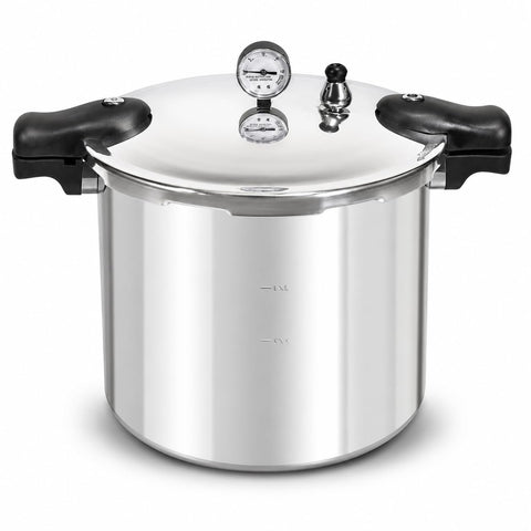 Barton front view of 22 quart canner showing capacity and durable finish