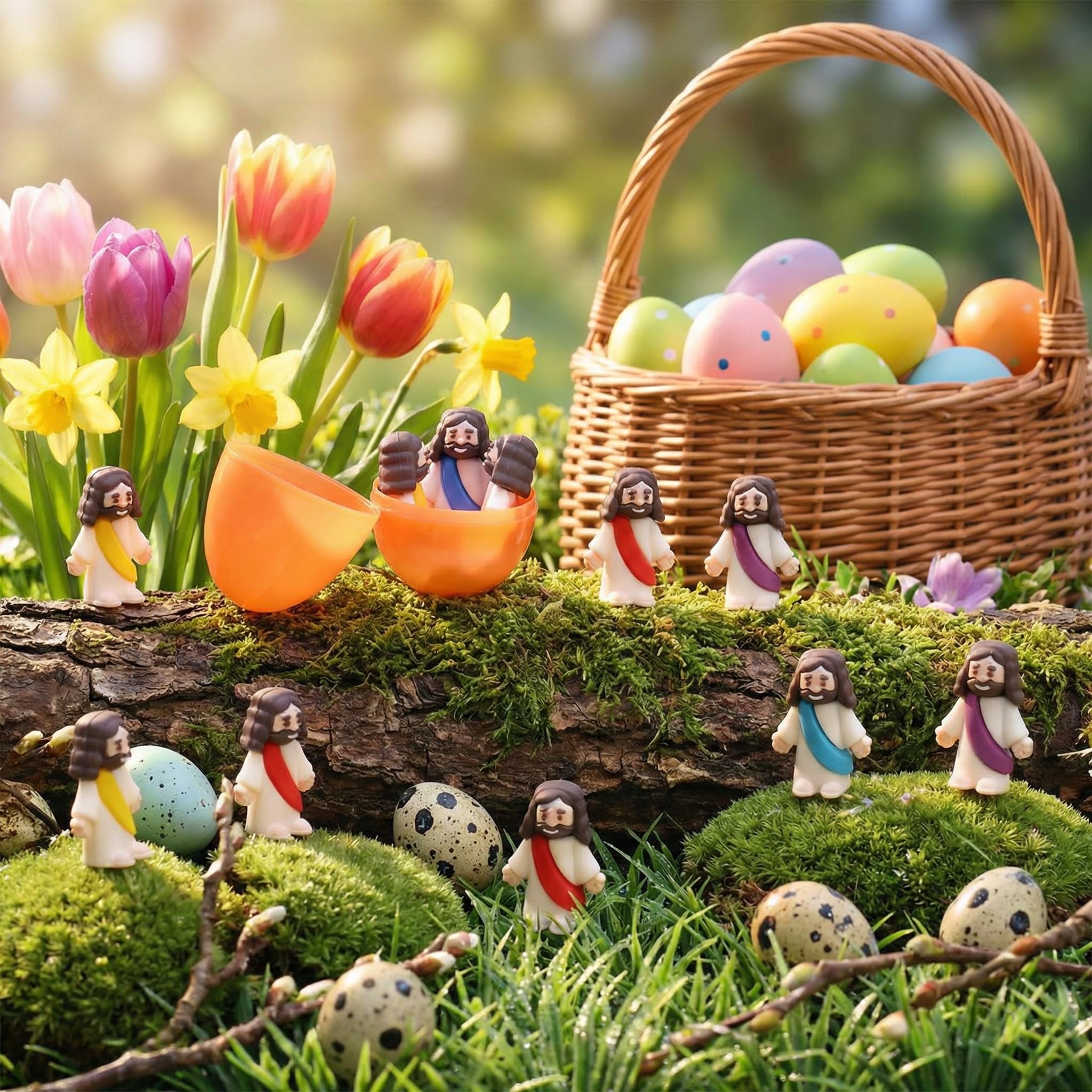 Barydat figurines inside Easter eggs demonstrating holiday stuffing use