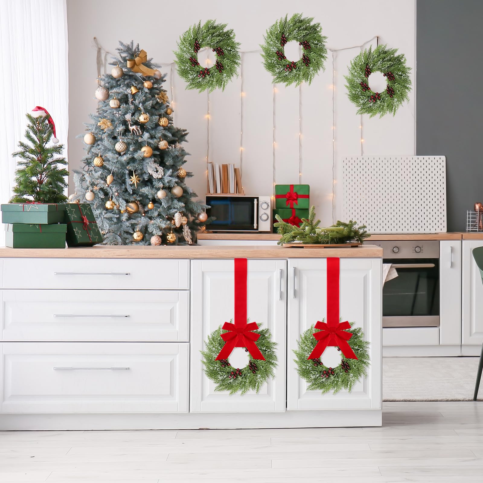 Barydat pack of twelve ready-to-hang wreaths for whole-room styling