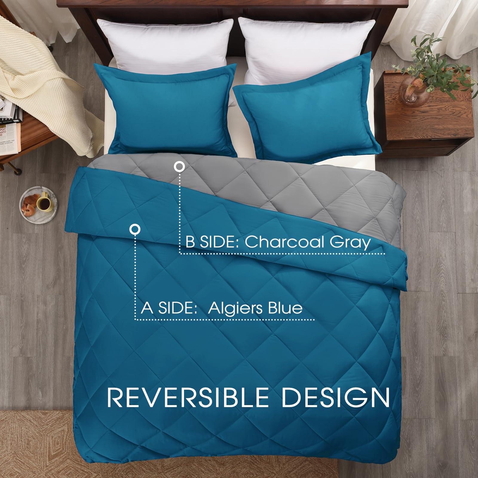 Basic Beyond close-up of synthetic fill and fabric texture offering plush, durable comfort