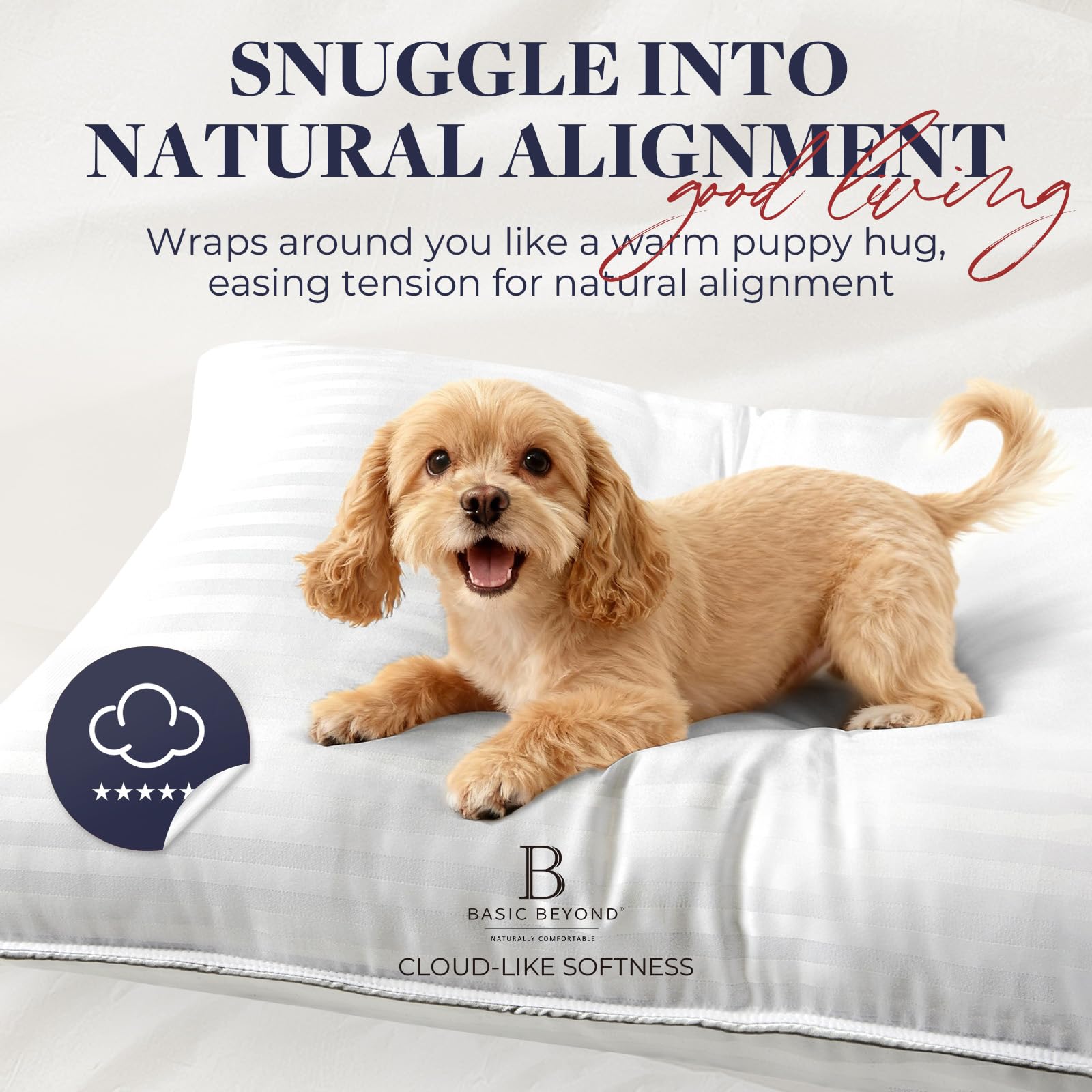 Basic Beyond pillows in a bedroom setting conveying hotel-quality style and relaxation