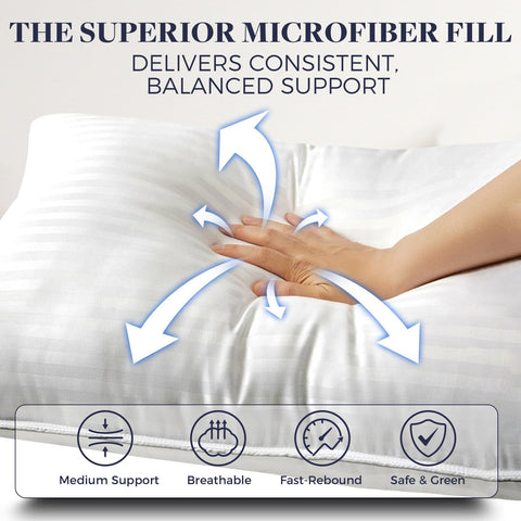 Basic Beyond side profile illustrating pillow loft and resilience for varied sleep positions