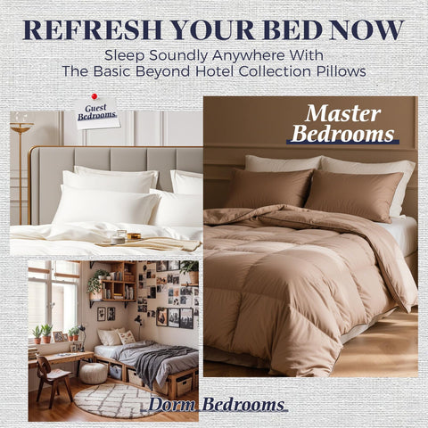 Basic Beyond pillow in washing machine to show easy-care, machine-washable convenience