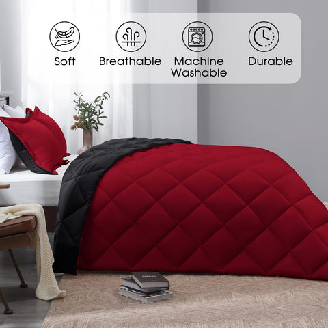 Basic Beyond reversible detail showing red and black sides for style options
