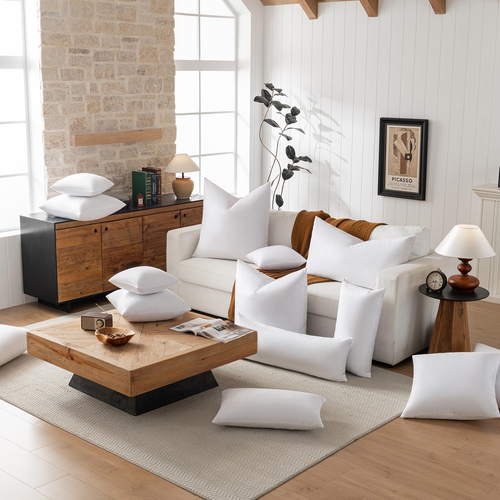basic home feather fill texture illustrating plush loft and supportive body