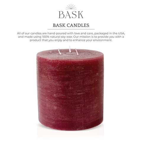Bask candles styled in event centerpiece offering refined visual impact