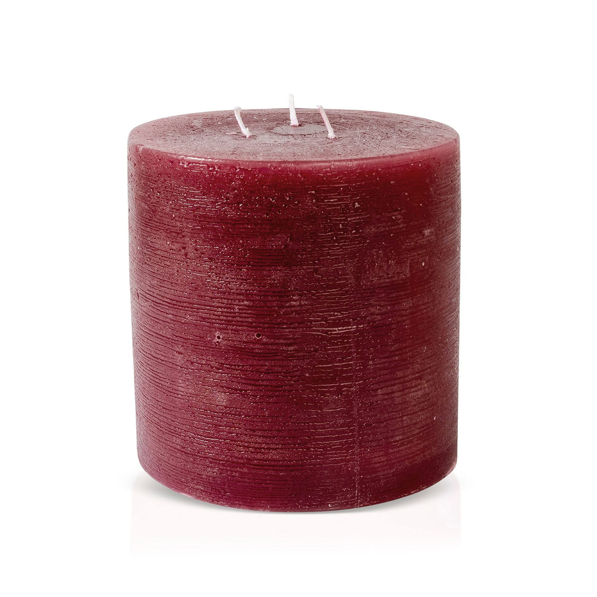 Bask front view of burgundy pillar showing size and color benefits