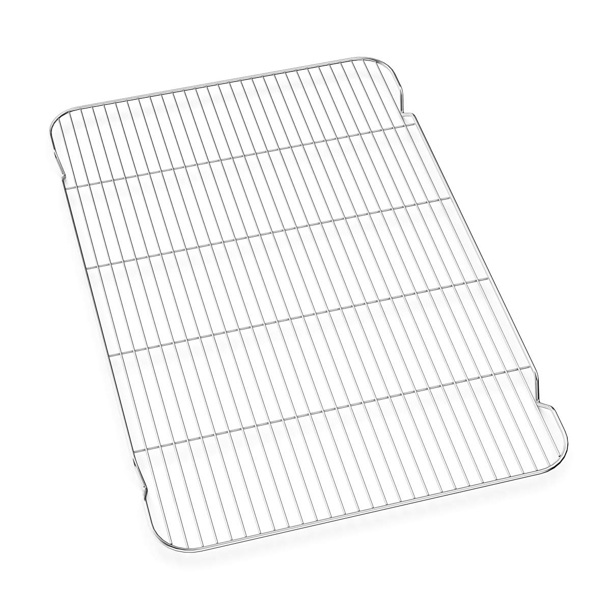 Bastwe tray on oven rack to show scale and full-size capacity
