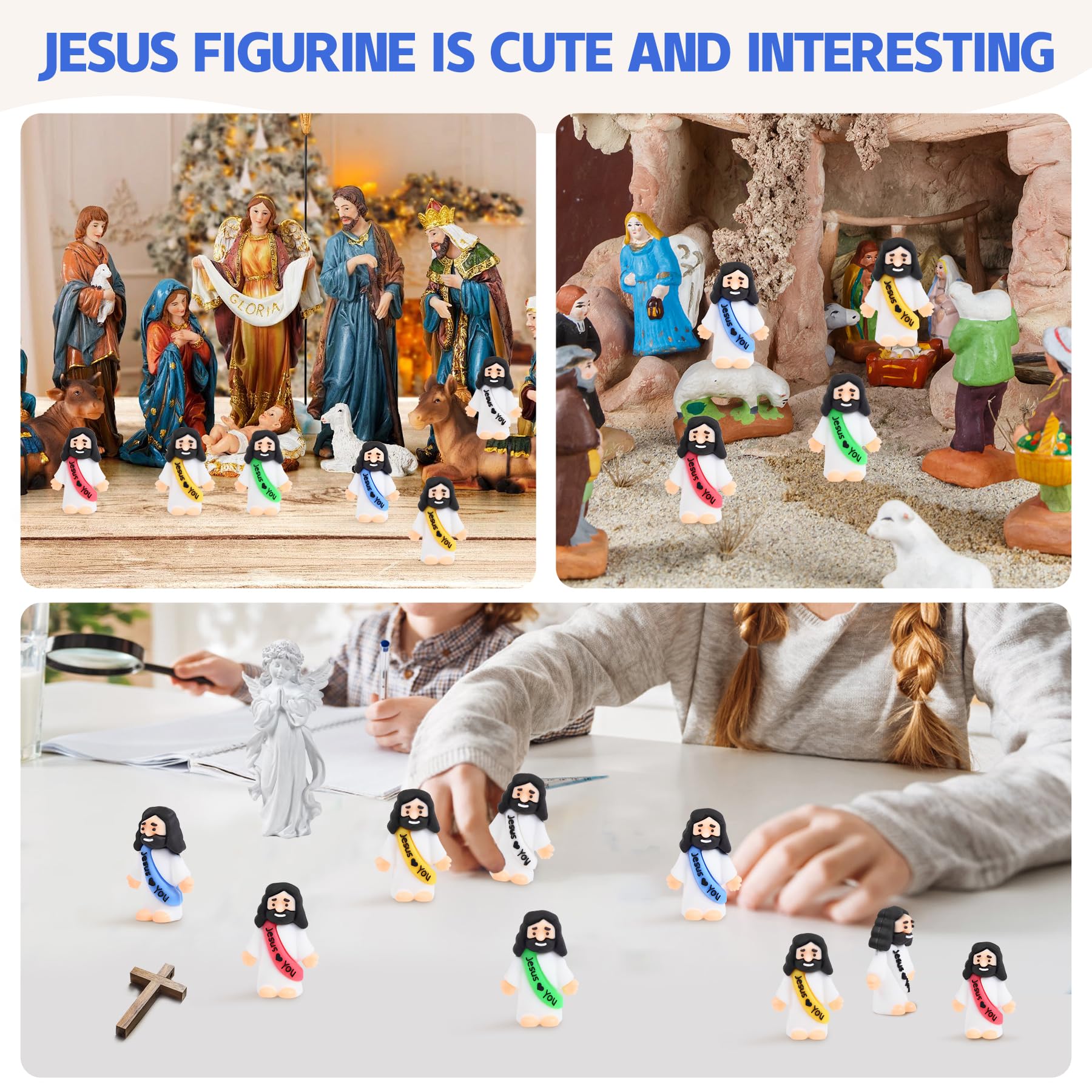 basuwu group of figures arranged as party favors for fast distribution
