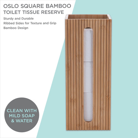 Bath Bliss bamboo in bathroom setting enhances décor and saves counter space