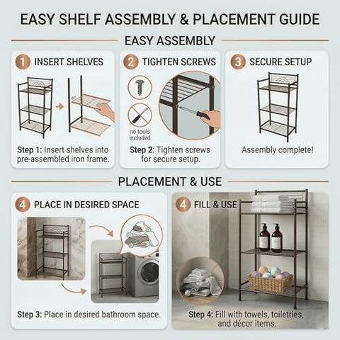Bath Bliss included hardware and parts for easy assembly
