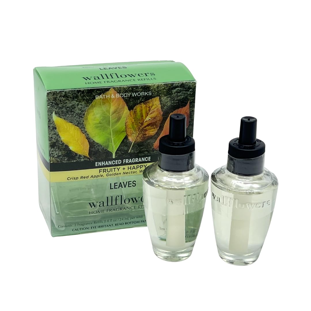 Bath & Body Works Leaves installed in Wallflowers plug demonstrating continuous fragrance benefit