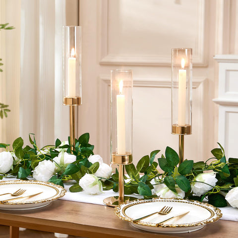 Batoslee trio of graduated heights styled as a centerpiece for layered ambiance