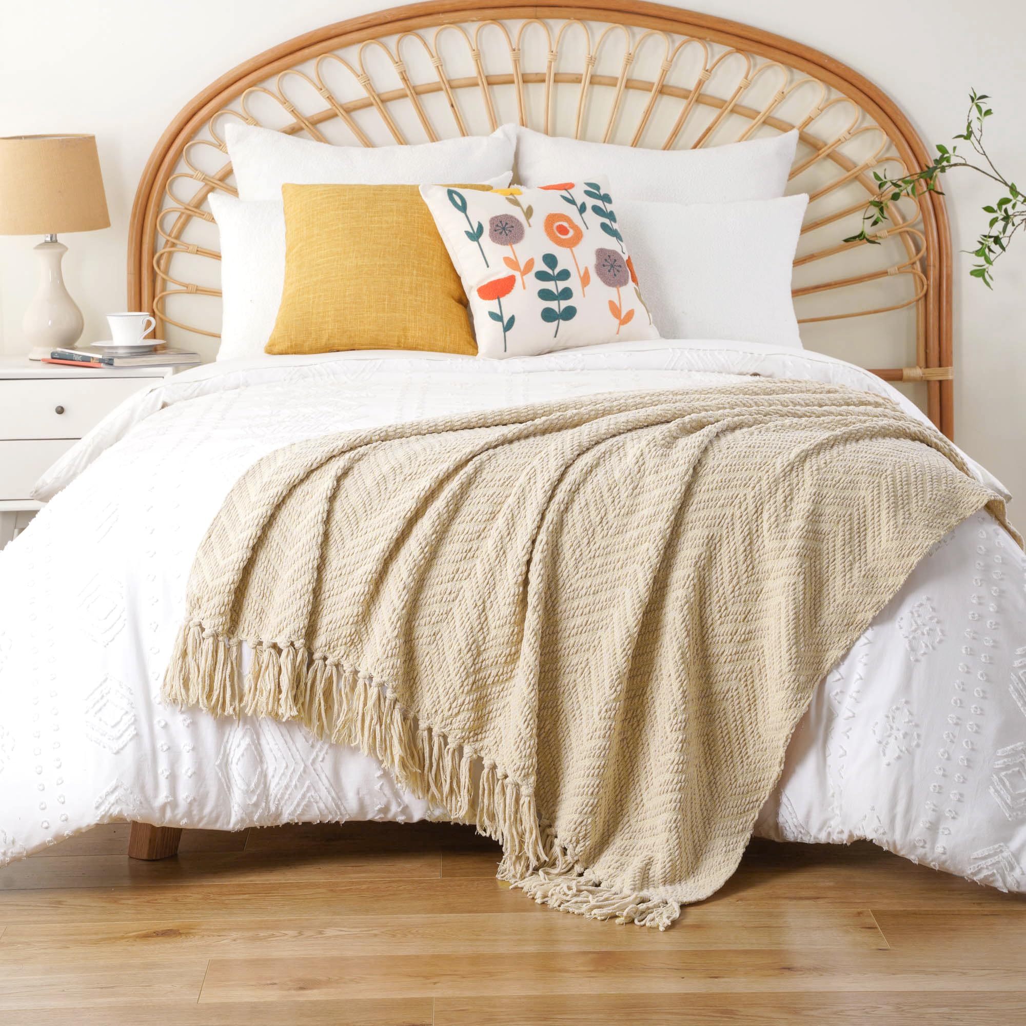 BATTILO HOME close-up of fringe tassels highlighting decorative detail and boho charm