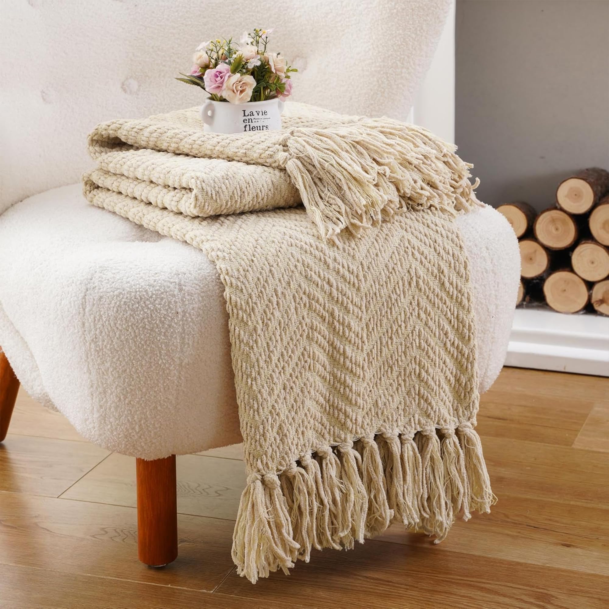 BATTILO HOME rolled throw in a travel bag emphasizing lightweight travel convenience