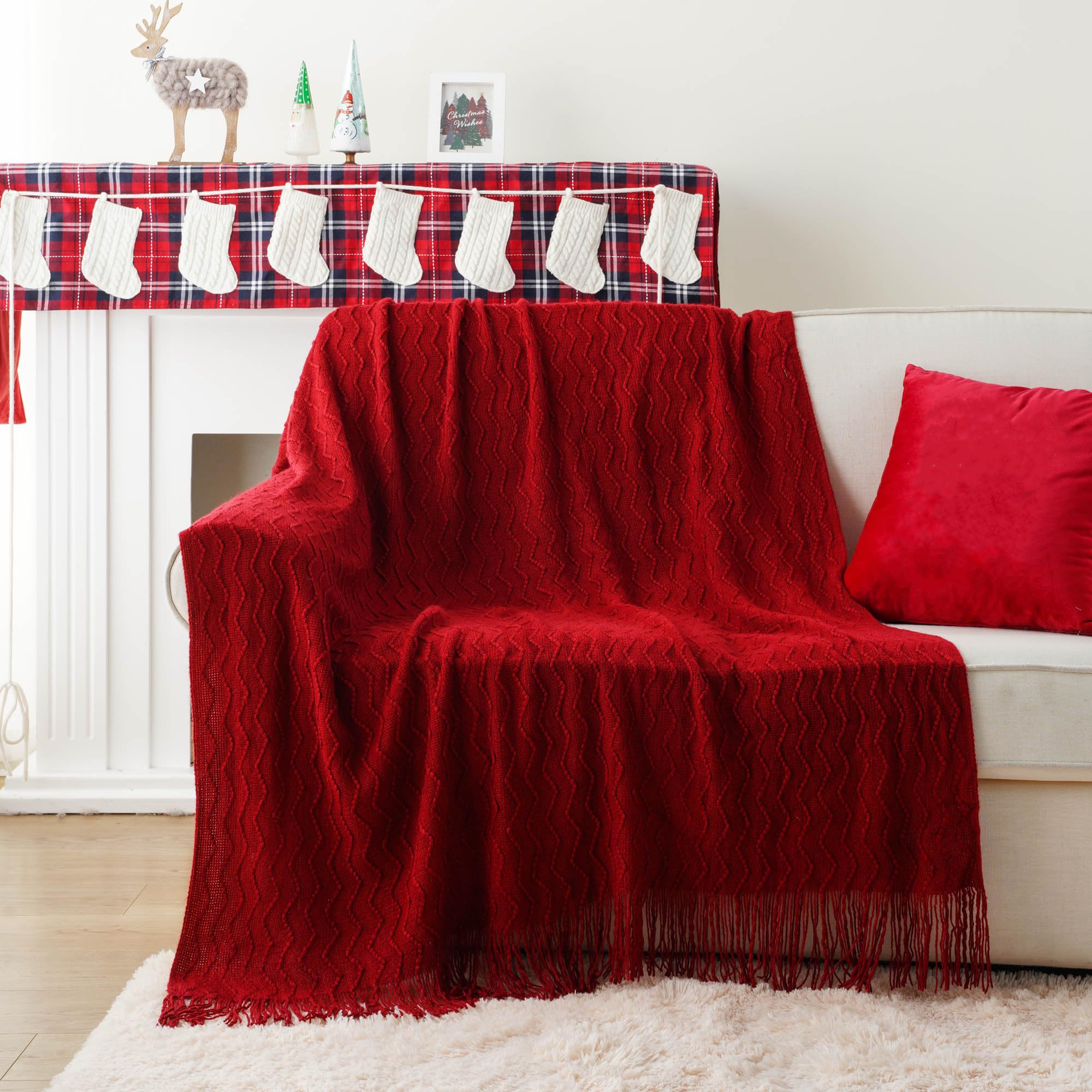 BATTILO HOME close-up of zigzag knit texture highlighting plush softness and visual depth