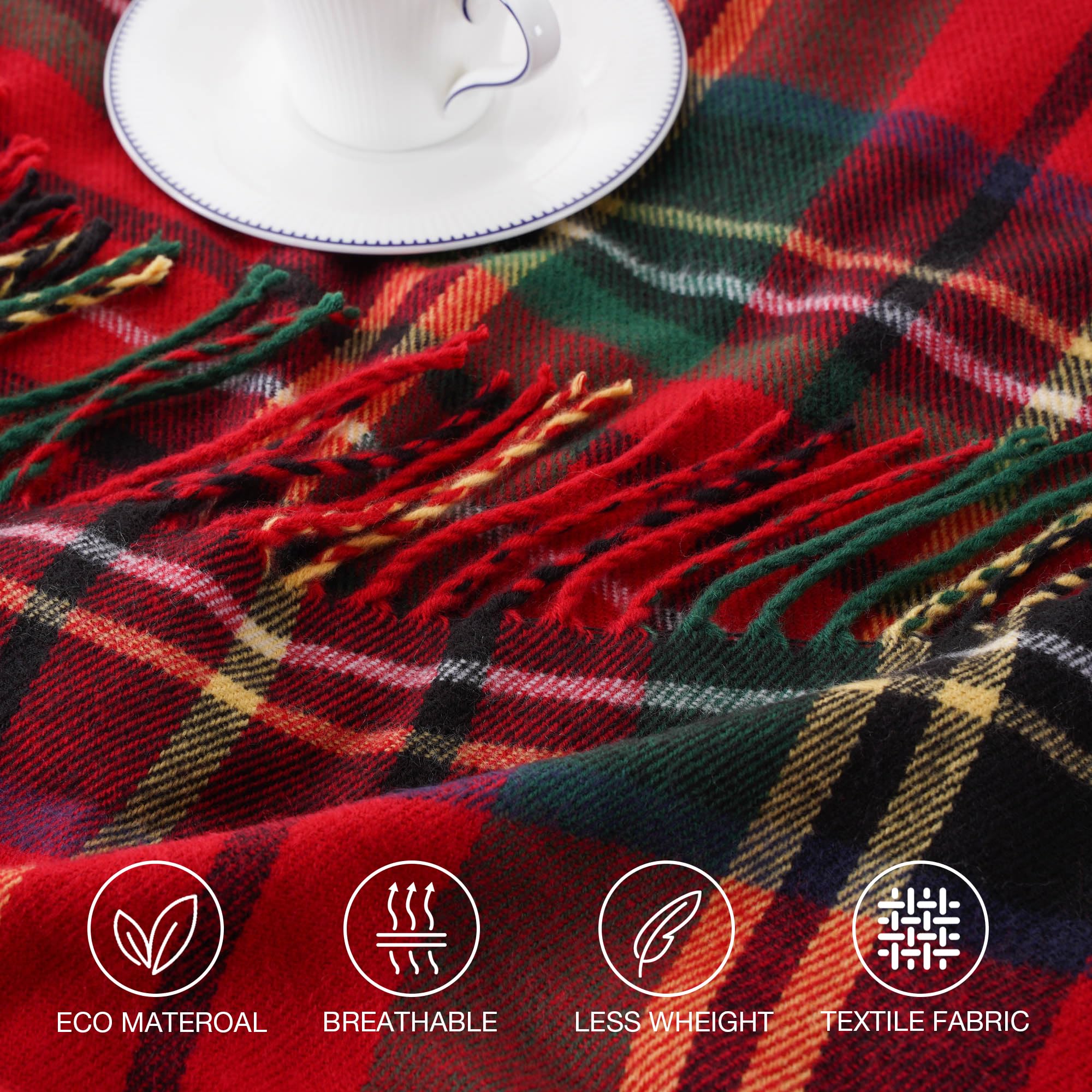 BATTILO HOME folded throw on bed showing size and neat presentation