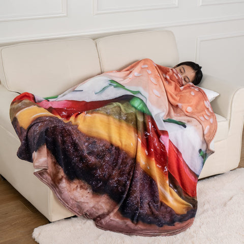 BATTILO HOME blanket laid on bed to show 71 inch scale and adult coverage for lounging