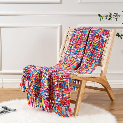 BATTILO HOME draped over sofa adding color and cozy appeal