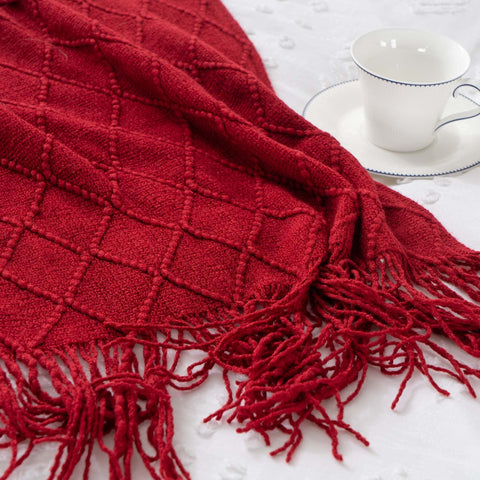 BATTILO HOME folded blanket next to ruler showing 50x60 scale