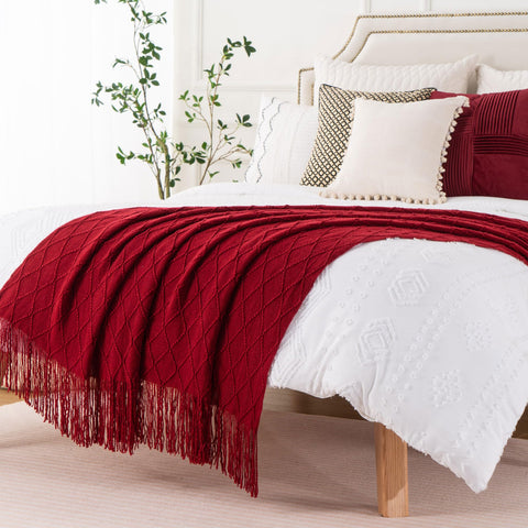 BATTILO HOME geometric weave close-up showing silky, breathable acrylic