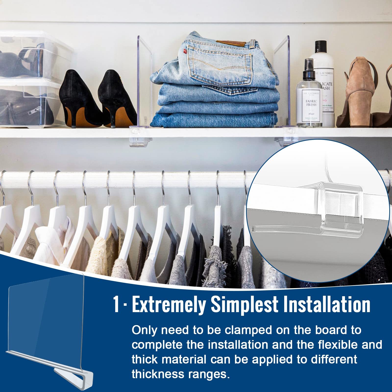 BAUMFEUER organized closet with folded clothes demonstrating faster item retrieval