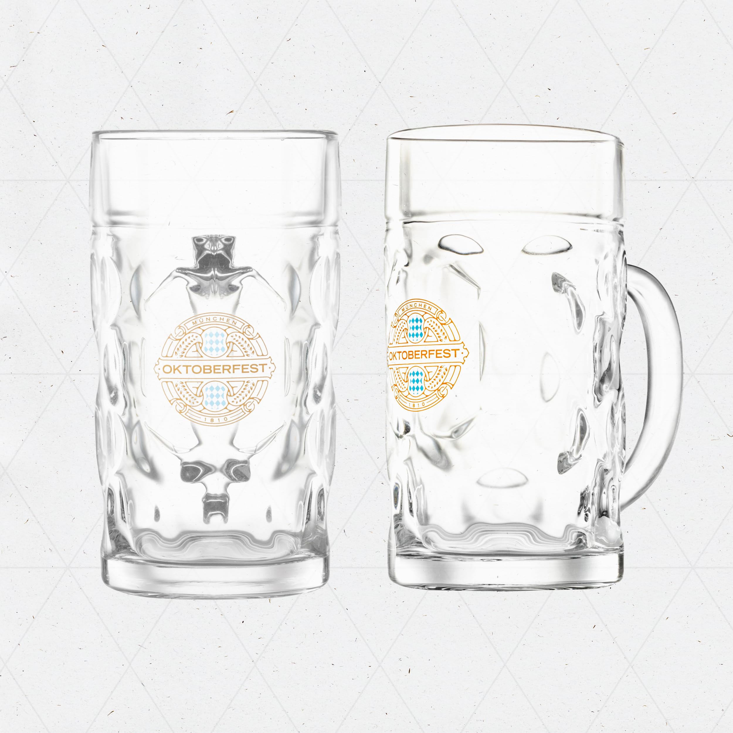 BAVARIA TRACHTEN closeup of dimpled glass texture for improved grip and shock resistance