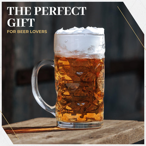BAVARIA TRACHTEN filled stein with Weissbier showing color and head retention advantage