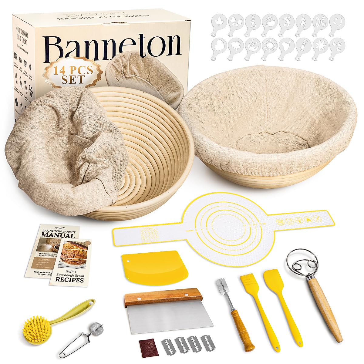 BAVIFY flatlay of the full sourdough kit showing convenience and complete tools